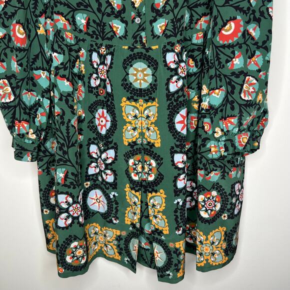 La DoubleJ Green Shorty Printed Silk Crepe De Chine Mini Dress Size M - Picture 11 of 13